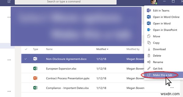 Cách tạo tab Microsoft Teams bằng tệp đã tải lên 