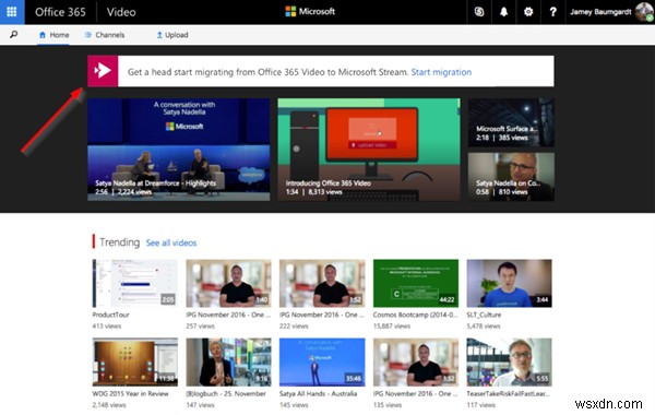 Cách di chuyển từ Office 365 Video sang Microsoft Streams 