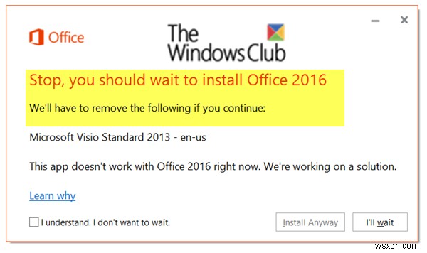 Dừng lại, bạn nên đợi để cài đặt lỗi Office 2016 trên Windows 10 