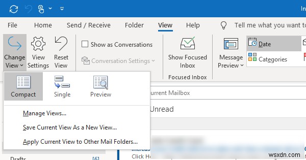 Cách tạo, thay đổi và quản lý dạng xem hộp thư đến trong Microsoft Outlook 