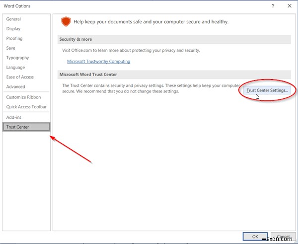 Cách thay đổi cài đặt Chặn Tệp trong các chương trình Microsoft Office 