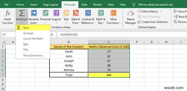 Cách chèn công thức và hàm trong Microsoft Excel 