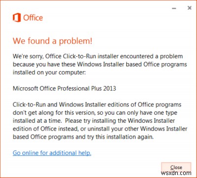Office Click-to-Run Installer và sự cố MSI trên Windows 11/10 