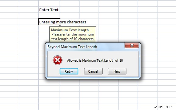 Cách thêm thông báo lỗi trong Microsoft Excel 