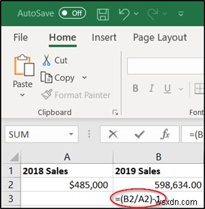 Làm cách nào để bạn tính được phần trăm chênh lệch giữa hai số trong Excel 