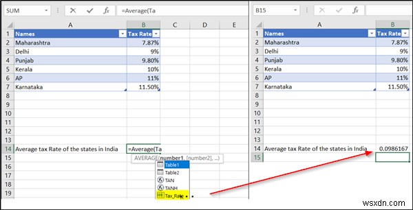 Cách xác định, sử dụng và xóa tên trong công thức Excel 