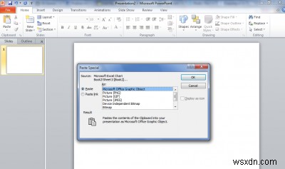 Cách sao chép đồ thị từ Excel sang PowerPoint một cách hoàn hảo bằng Ctrl + Alt + V 