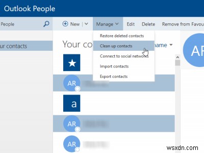 Mẹo sử dụng ứng dụng web Outlook People để quản lý danh bạ 