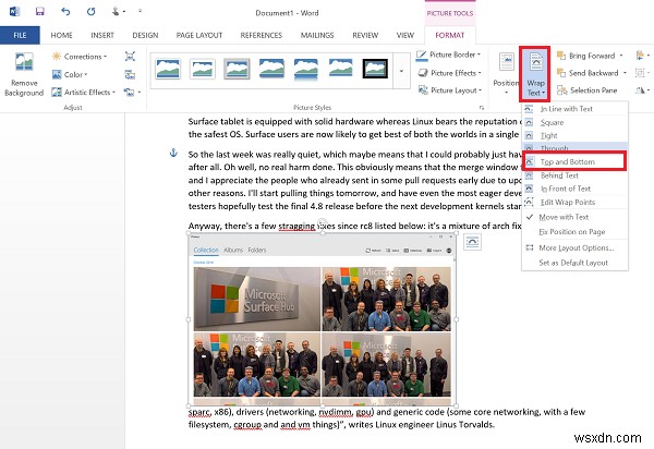 Cách quấn Văn bản xung quanh Ảnh &Hình ảnh trong Microsoft Word 