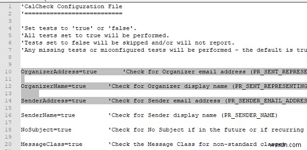 Công cụ Kiểm tra Lịch Outlook (CalCheck) báo cáo sự cố với các mục nhập 