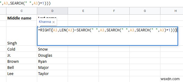 Cách tách Họ và Tên trong Excel 