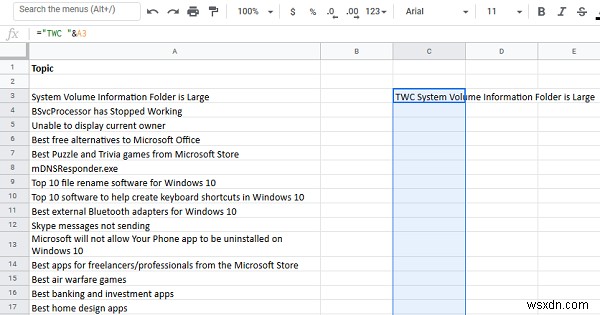 Cách thêm tiền tố hoặc hậu tố vào một dải ô trong Excel 