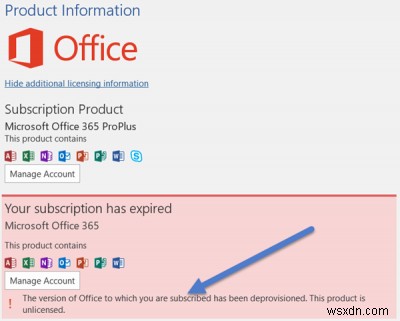 Phiên bản Office này đã bị hủy cấp phép 