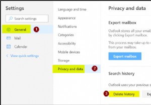 Làm cách nào để bạn xóa Lịch sử tìm kiếm khỏi Outlook.com 