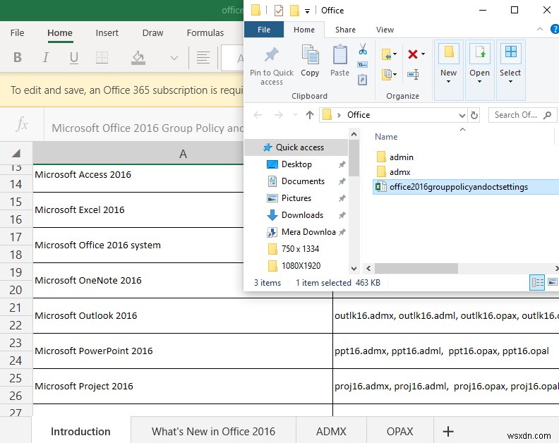 Mẫu quản trị cho Office 2019, Office 365 ProPlus 