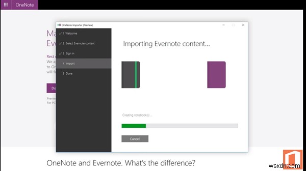 Di chuyển ghi chú từ EverNote sang OneNote bằng Công cụ nhập OneNote 