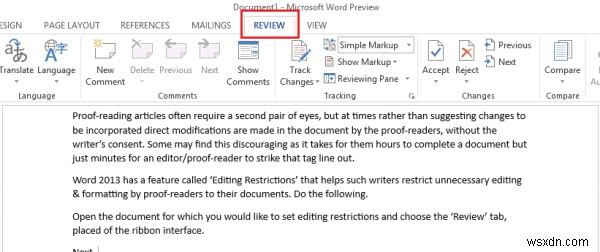 Cách đặt Giới hạn Chỉnh sửa trong Microsoft Word 
