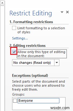Cách đặt Giới hạn Chỉnh sửa trong Microsoft Word 