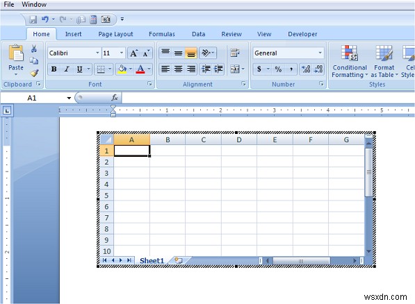 Cách chèn Bảng tính Excel trong Tài liệu Word 