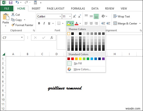 Cách ẩn Gridlines trong Microsoft Excel 
