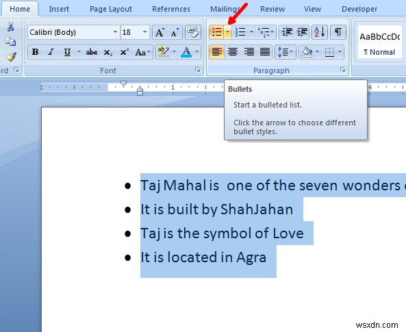 Cách sử dụng Ảnh làm Dấu đầu dòng trong Microsoft Word