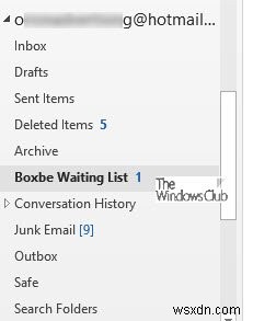 Cách xóa Danh sách chờ Boxbe khỏi Outlook