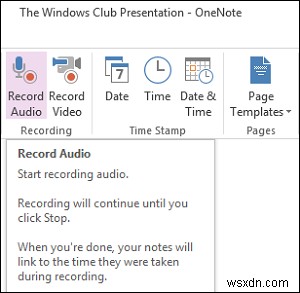 Cách ghi âm thanh hoặc video bằng OneNote