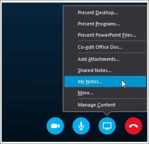 Sử dụng OneNote để ghi chú trong cuộc họp Outlook đã lên lịch hoặc Skype for Business 