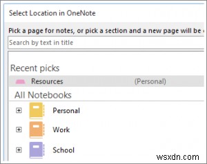 Sử dụng OneNote để ghi chú trong cuộc họp Outlook đã lên lịch hoặc Skype for Business 