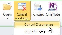 Cách hủy cuộc họp trong Lịch Outlook 