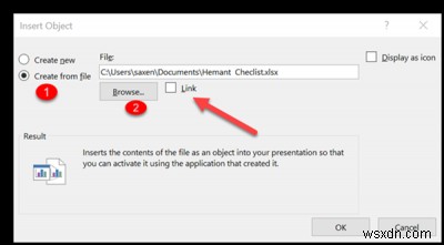 Cách liên kết một phần dữ liệu trong Trang tính Excel trong Microsoft PowerPoint 