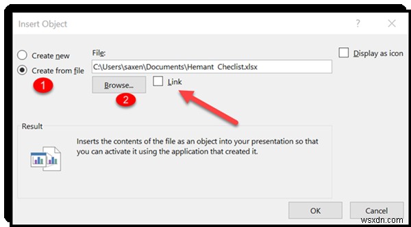 Cách liên kết một phần dữ liệu trong Trang tính Excel trong Microsoft PowerPoint 