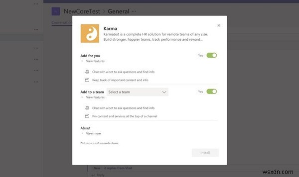 Karmabot và cách thêm nó vào Microsoft Teams 