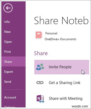 Cách chia sẻ sổ ghi chép OneNote trong cuộc họp 