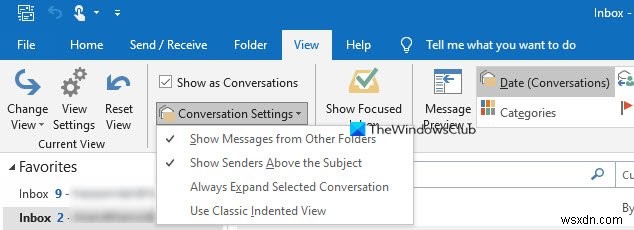 Cách sử dụng tính năng Chế độ xem hội thoại trong Microsoft Outlook 