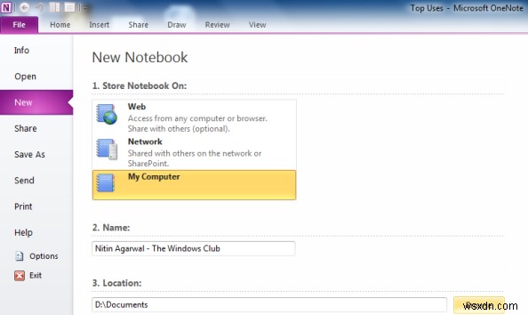 Cách tạo Sổ tay mới và thêm Trang trong OneNote 