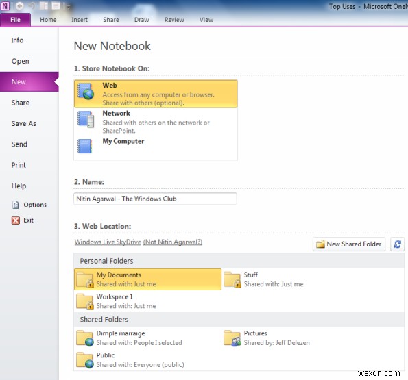 Cách tạo Sổ tay mới và thêm Trang trong OneNote 