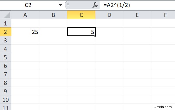 Cách tìm Căn bậc hai của một số trong Excel 