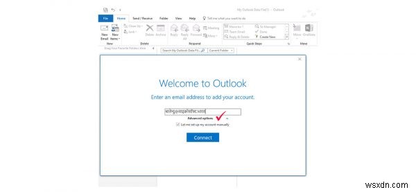 Thiết lập và định cấu hình Outlook để hoạt động với tài khoản email ngôn ngữ Ấn Độ 