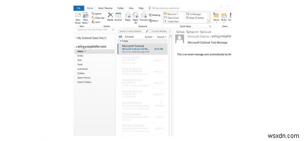 Thiết lập và định cấu hình Outlook để hoạt động với tài khoản email ngôn ngữ Ấn Độ 