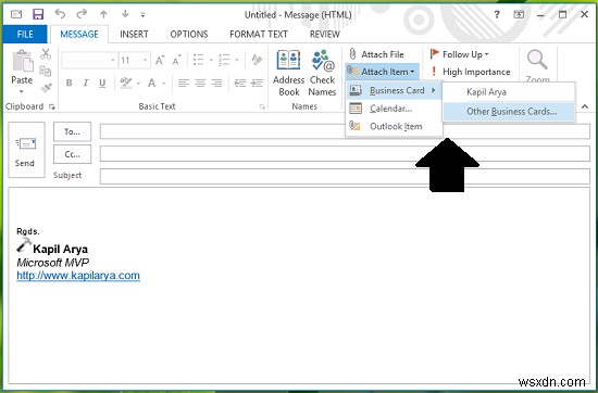 Cách xóa danh thiếp được sử dụng gần đây trong Outlook 