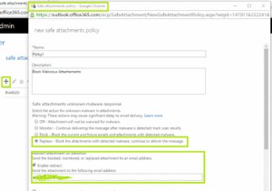 Cách thiết lập chính sách Phần đính kèm An toàn ATP trong Office 365 