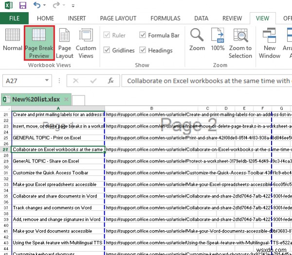 Cách Chèn, Di chuyển hoặc Xóa Dấu ngắt Trang trong Trang tính Excel 