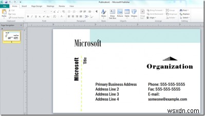 Cách tạo Danh thiếp bằng Microsoft Publisher 