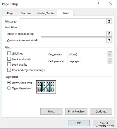 Cách chọn Hàng hoặc Cột làm Tiêu đề In của Báo cáo Microsoft Excel 