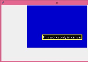 Làm thế nào để đặt một phác thảo trên một văn bản canvas trên Tkinter? 