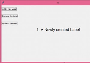 Làm cách nào để thêm / xóa / cập nhật động các nhãn trong cửa sổ Tkinter? 