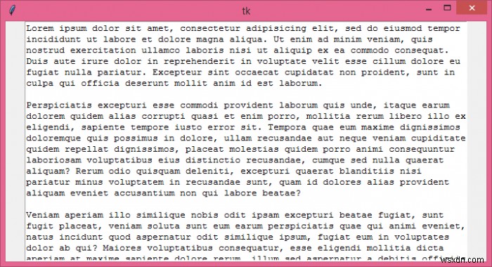 Làm cách nào để sử dụng Tkinter trong Python để tạo văn bản được bao bọc bằng dòng lấp đầy chiều rộng của cửa sổ? 