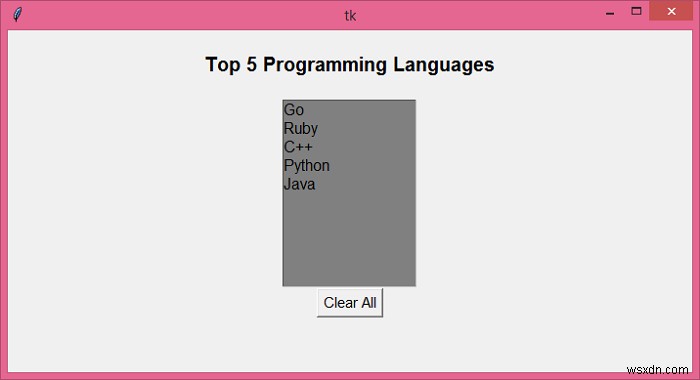 Làm thế nào để xóa tất cả các phần tử của trẻ em bằng cách sử dụng Tkinter của Python? 