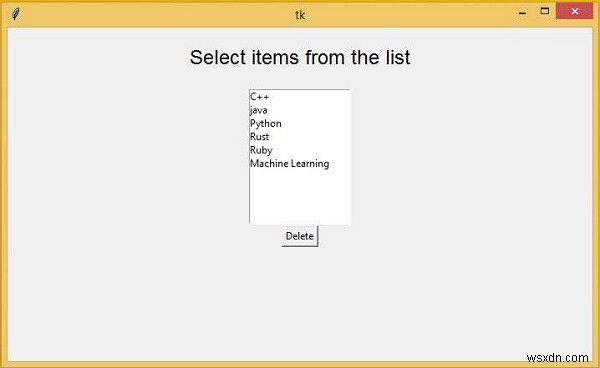 Làm cách nào để xóa nhiều mục đã chọn trong hộp danh sách trong Tkinter? 